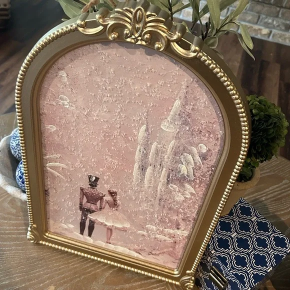 NEW! Royal Castle Carriage & Reindeer Gold Framed Winter Wonderland Wall Art - Picture 10 of 10